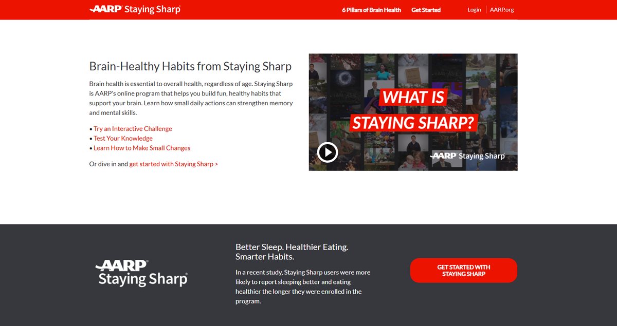 AARP Staying Sharp brain-health platform